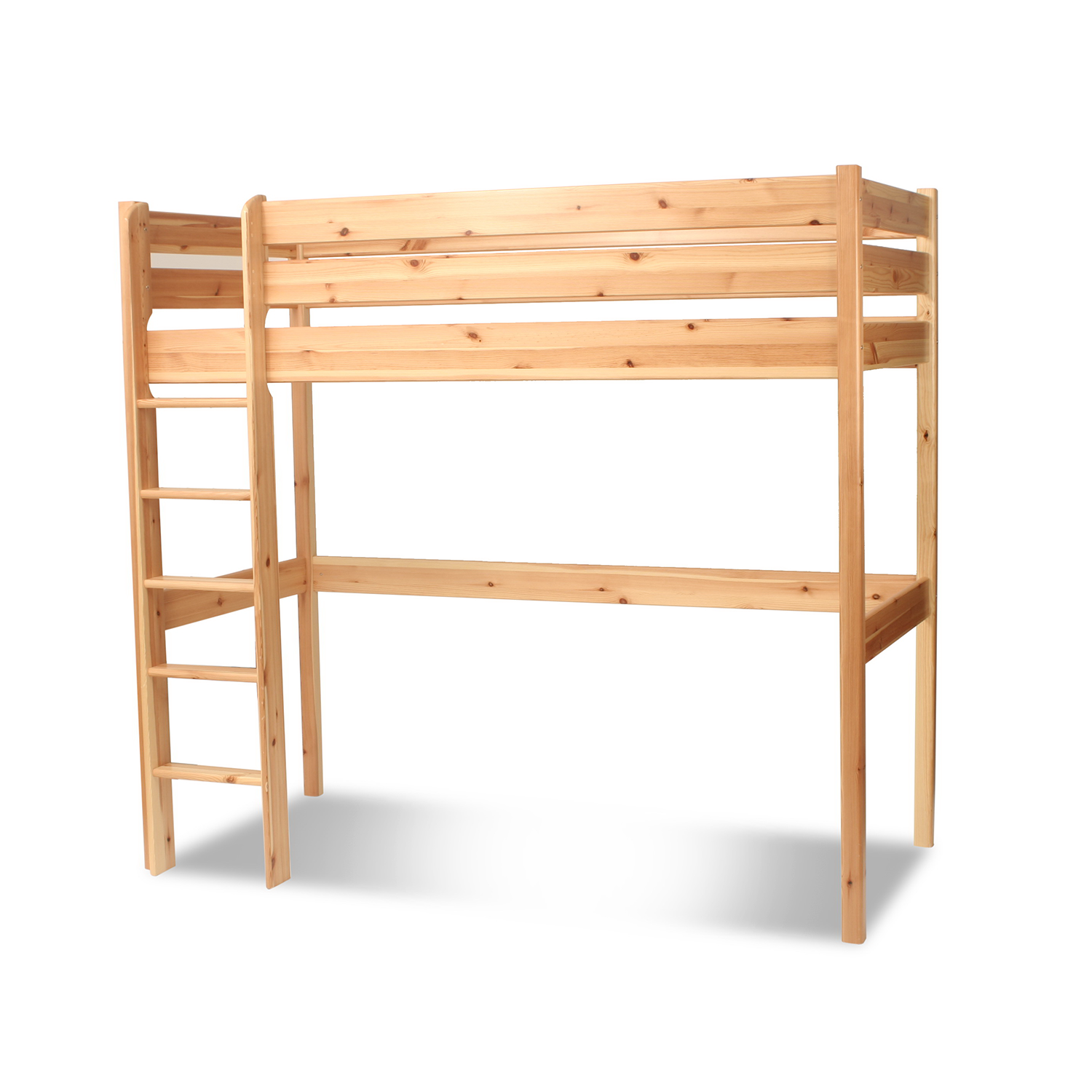 Leo gallery loft bed Cot 90x200x190cm 100 organic pine solid wo