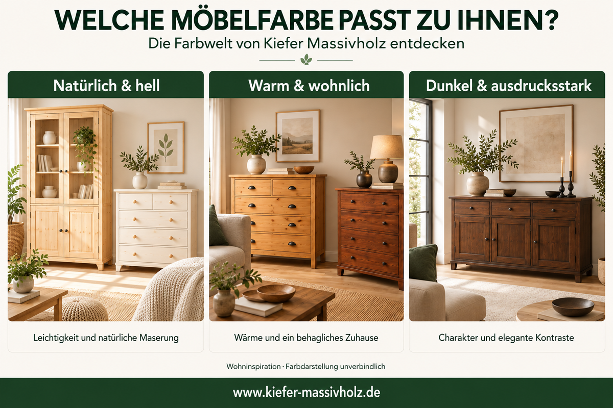 FARBKARTE FÜR KIEFERMÖBEL: WELCHE FARBE PASST ZU IHREM ZUHAUSE?