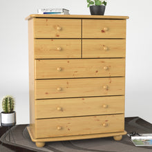 Anika Kiefer Massivholz Kommode  | 8-Schubladen | 100% Bio Kiefer