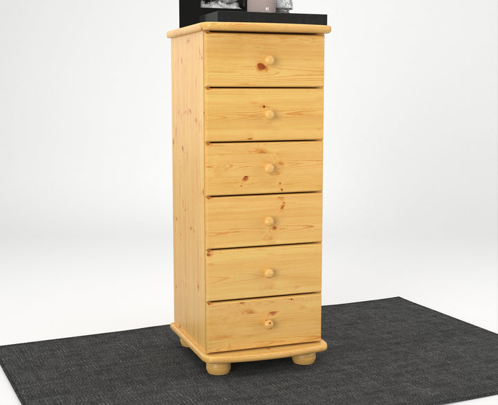 Anika solid pine chest of drawers | 6 drawers | 100% organic pine