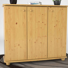 Anika Kommode Kiefer Massivholz 110er | 3-Türig Sideboard mit Regalfächer aus 100% Bio Holz