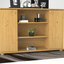 Anika Kommode | Sideboard | Anrichte | 2-Türig | Mitte offene Regale | 100% Bio Kiefer Massivholz