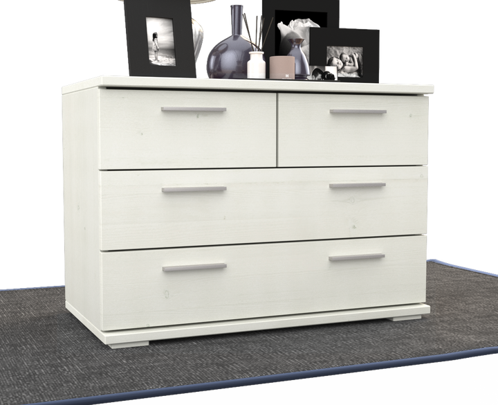 Nobis Kommode Sideboard | Anrichte | 4-Schubladen | 57cm hoch | 100% Bio Kiefer Massivholz