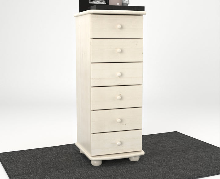 Anika solid pine chest of drawers | 6 drawers | 100% organic pine
