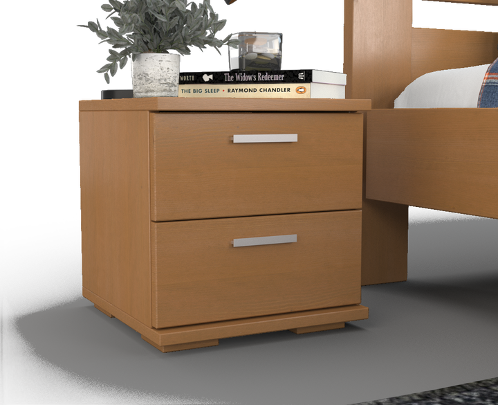 Nobis pine solid wood bedside table nightstand | 2 drawers | 100% organic pine