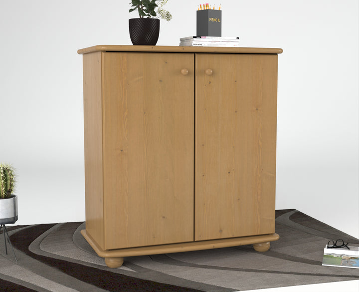 Anika Kommode 93er | Sideboard | Anrichte | 2-Türig mit Regalfächer | 100% Bio Kiefer Massivholz