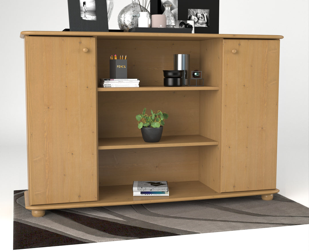 Anika chest of drawers | Sideboard | Sideboard | 2-door | center open shelves | 100% organic pine solid wood