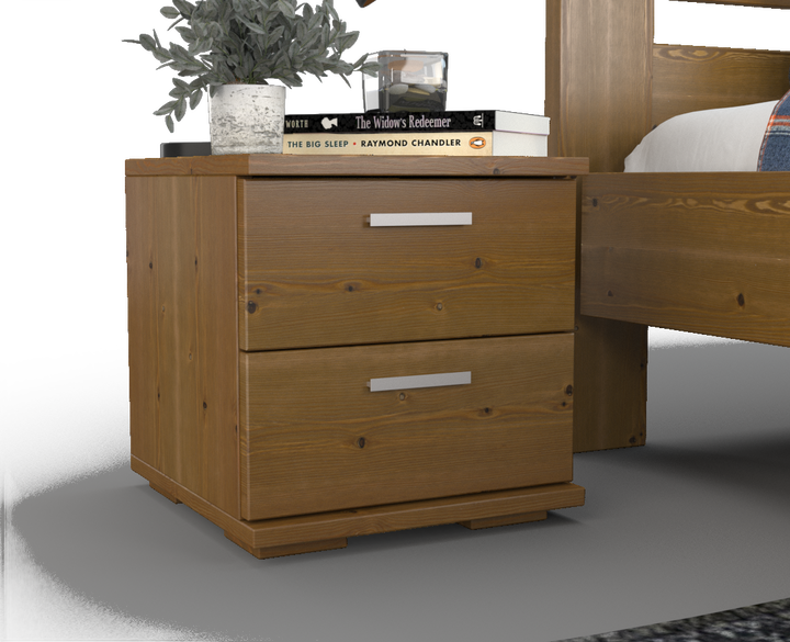 Nobis pine solid wood bedside table nightstand | 2 drawers | 100% organic pine