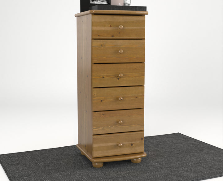 Anika solid pine chest of drawers | 6 drawers | 100% organic pine