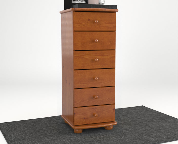 Anika solid pine chest of drawers | 6 drawers | 100% organic pine