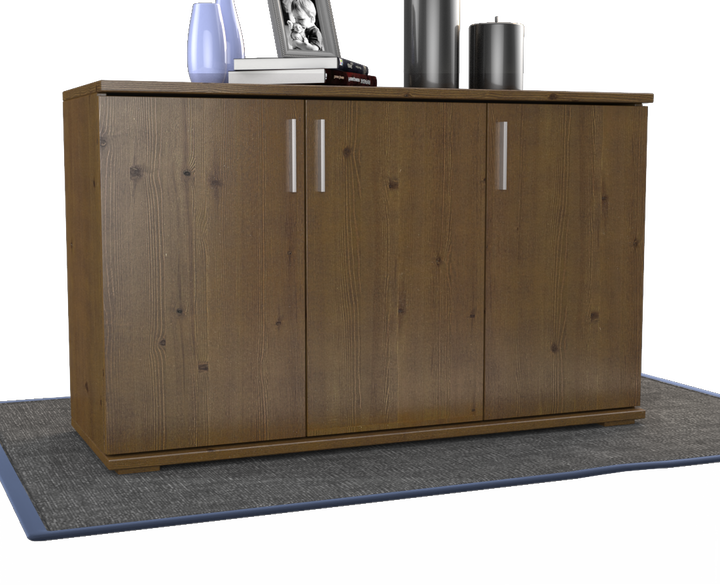 Nobis Kommode Sideboard | Anrichte | 3-Türig mit Regalböden | 100% Bio Kiefer Massivholz