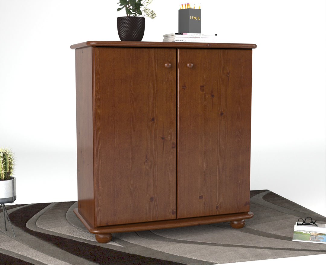 Anika Kommode 93er | Sideboard | Anrichte | 2-Türig mit Regalfächer | 100% Bio Kiefer Massivholz