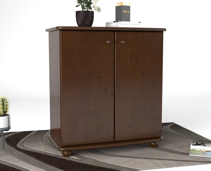 Anika Kommode 93er | Sideboard | Anrichte | 2-Türig mit Regalfächer | 100% Bio Kiefer Massivholz