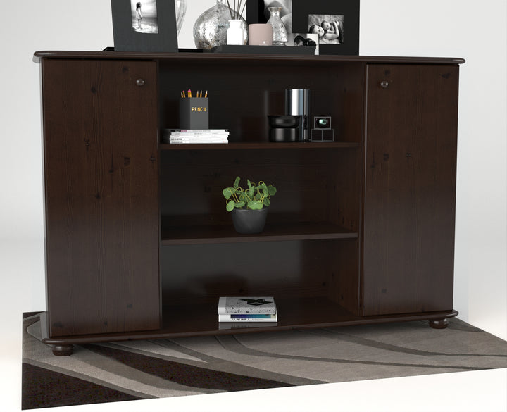 Anika chest of drawers | Sideboard | Sideboard | 2-door | center open shelves | 100% organic pine solid wood