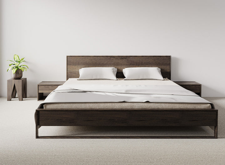 Arona solid wood oak bed 140-180cm | smoked oak