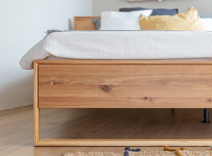 Arona solid wood oak bed 140-180cm | Oiled oak