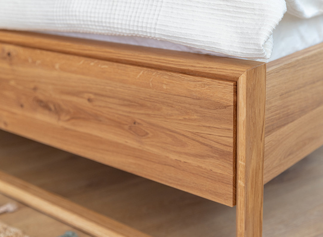 Arona solid wood oak bed 140-180cm | Oiled oak