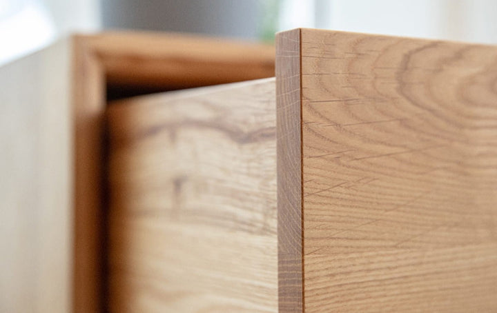 Arona Solid Wood Oak Wall Drawer Bedside Table | Oiled oak