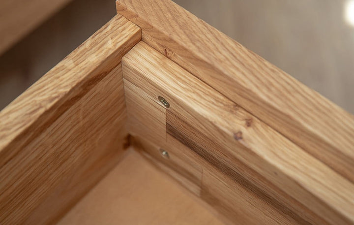 Arona Solid Wood Oak Wall Drawer Bedside Table | Oiled oak
