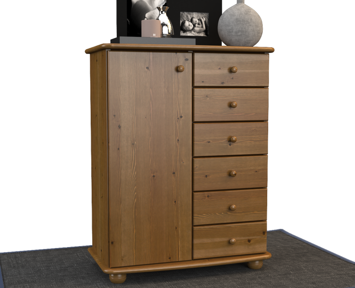 Anika dresser sideboard | Sideboard | 6 drawers | 1-door | 100% organic pine solid wood