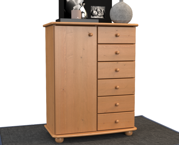 Anika dresser sideboard | Sideboard | 6 drawers | 1-door | 100% organic pine solid wood