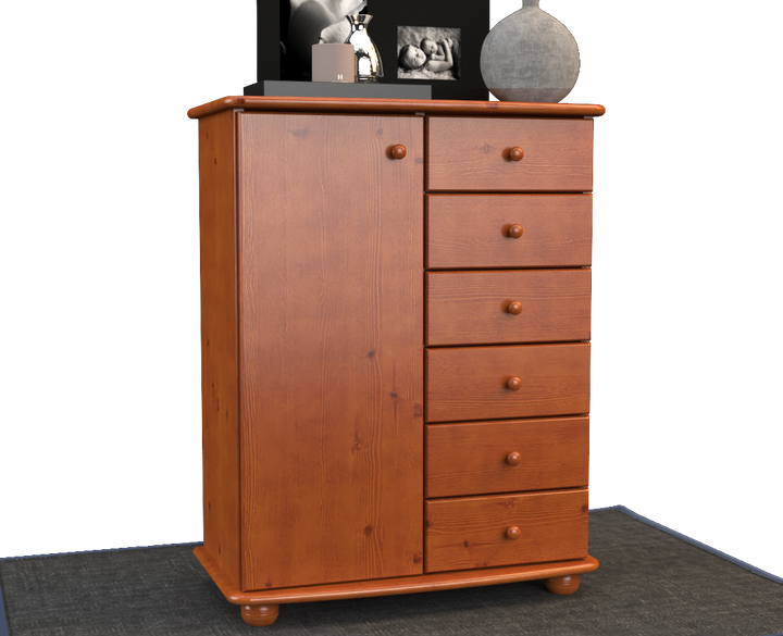 Anika dresser sideboard | Sideboard | 6 drawers | 1-door | 100% organic pine solid wood
