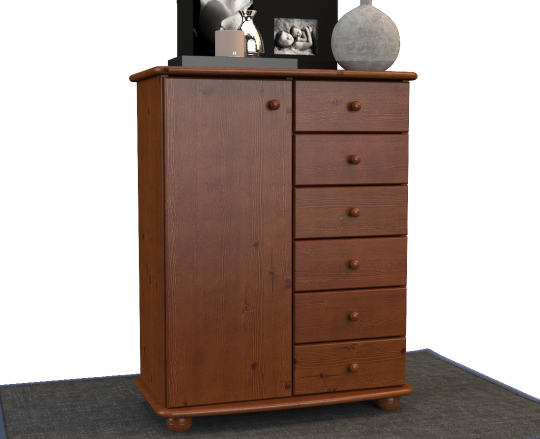 Anika dresser sideboard | Sideboard | 6 drawers | 1-door | 100% organic pine solid wood