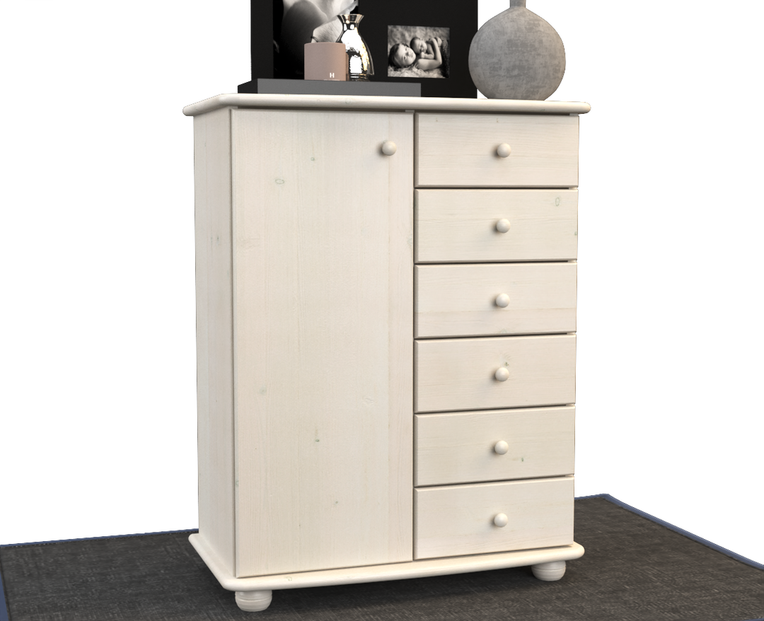 Anika dresser sideboard | Sideboard | 6 drawers | 1-door | 100% organic pine solid wood