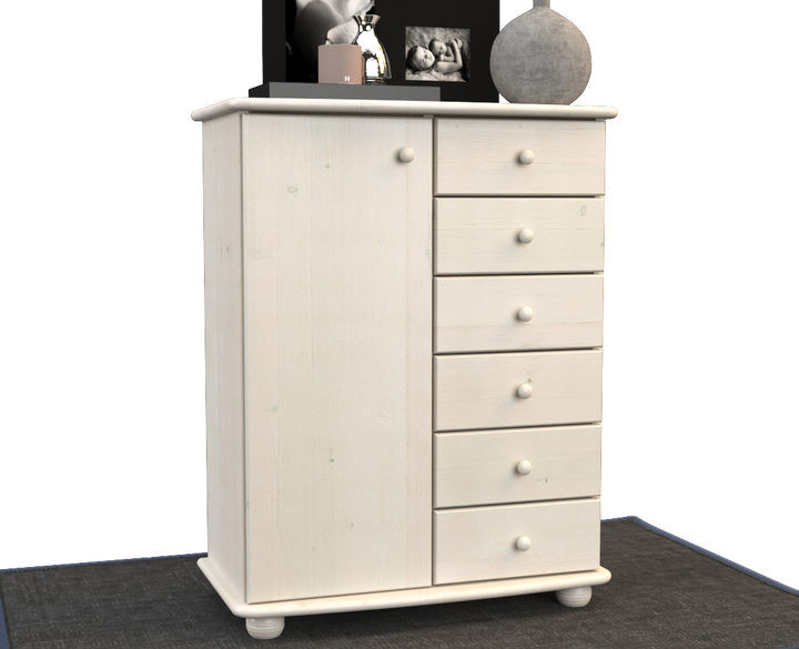 Anika dresser sideboard | Sideboard | 6 drawers | 1-door | 100% organic pine solid wood