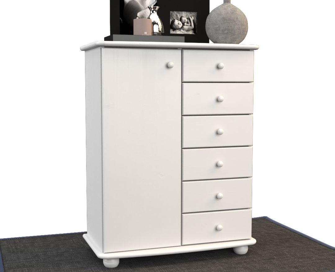 Anika dresser sideboard | Sideboard | 6 drawers | 1-door | 100% organic pine solid wood