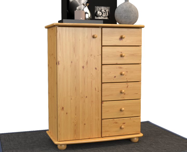 Anika dresser sideboard | Sideboard | 6 drawers | 1-door | 100% organic pine solid wood