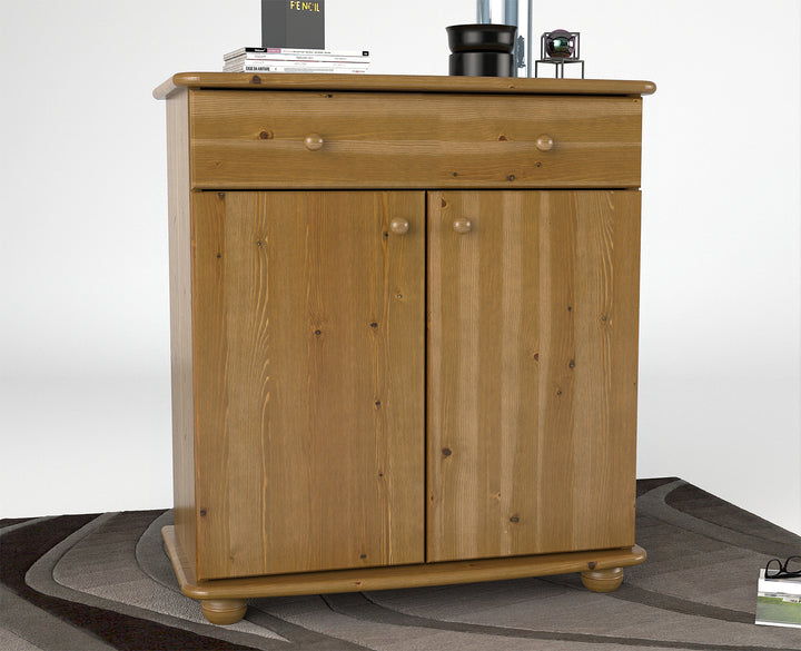 Anika solid pine chest of drawers | 2-door 1-drawer | 100% organic pine