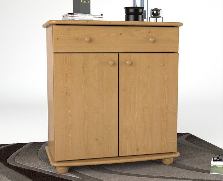 Anika solid pine chest of drawers | 2-door 1-drawer | 100% organic pine