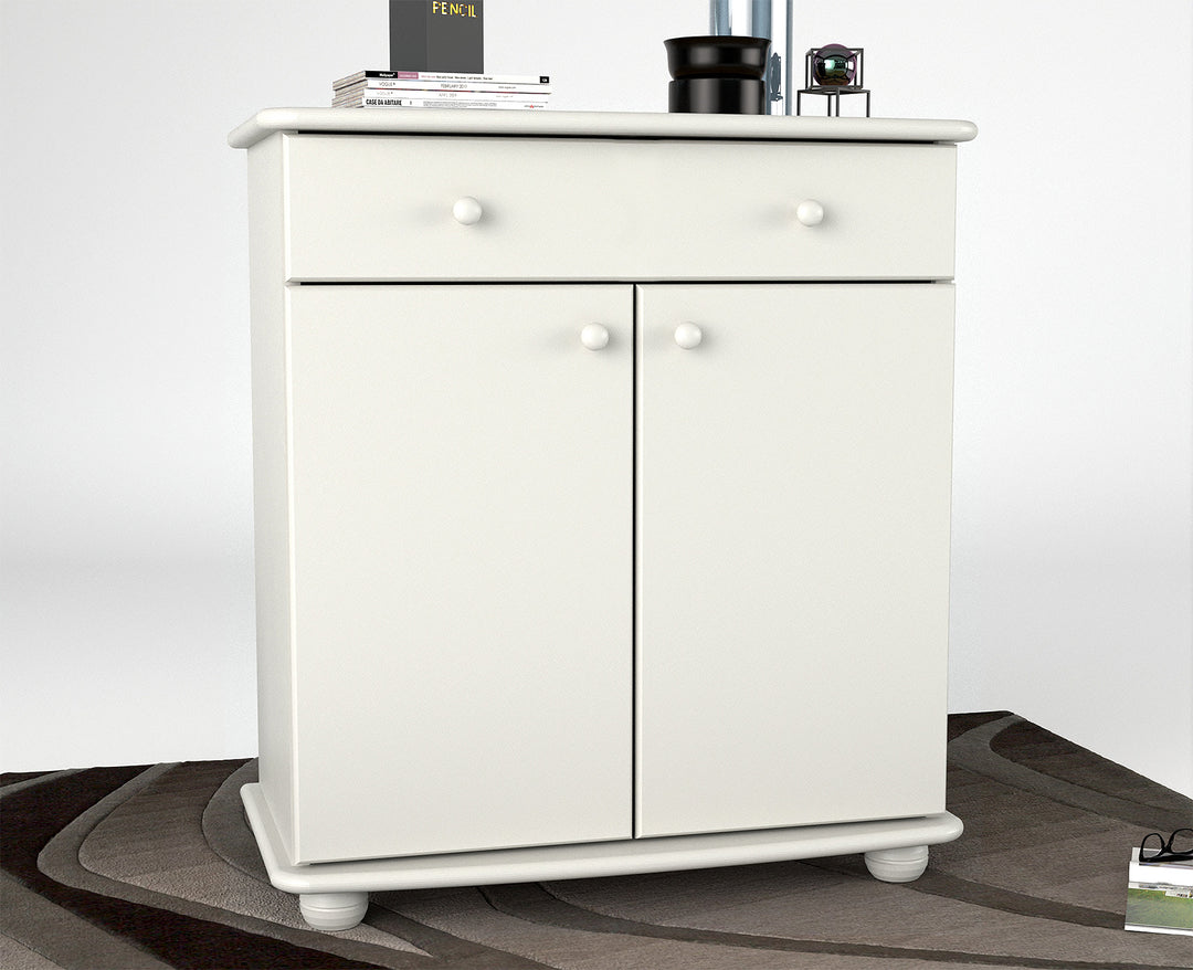 Anika solid pine chest of drawers | 2-door 1-drawer | 100% organic pine