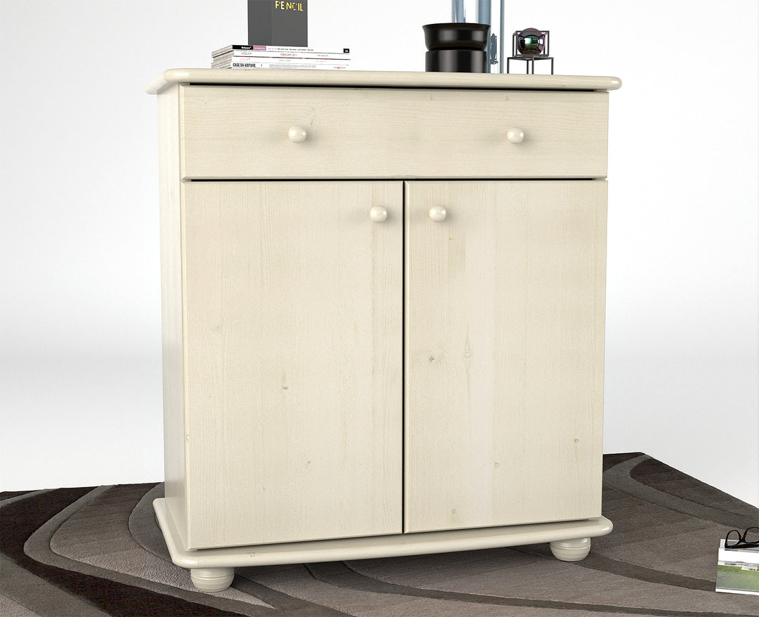 Anika solid pine chest of drawers | 2-door 1-drawer | 100% organic pine