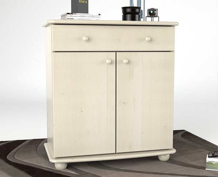 Anika solid pine chest of drawers | 2-door 1-drawer | 100% organic pine