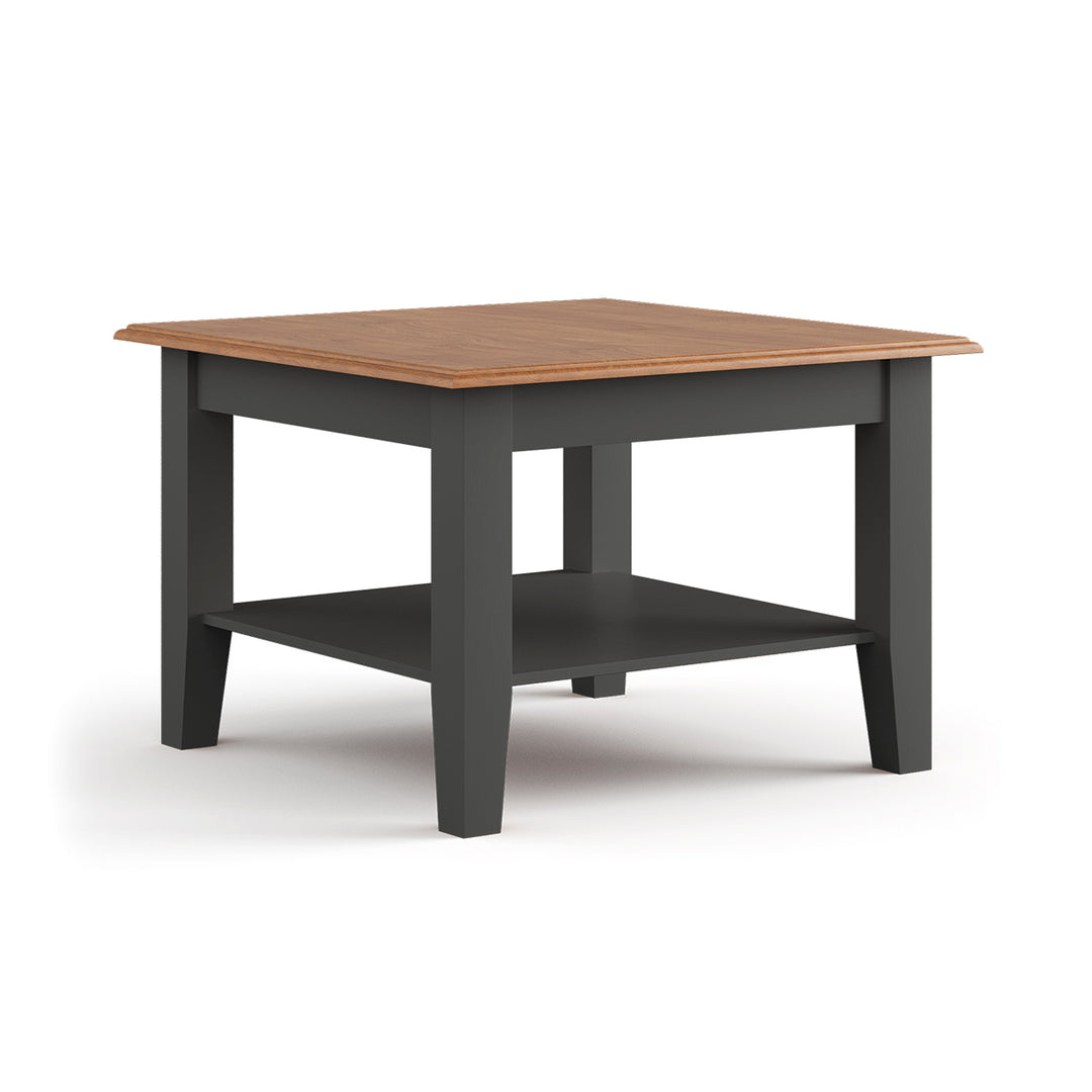 Bologna Elegante Massivholz Kiefer kleiner Couchtisch | Farbe Graphit - Eiche