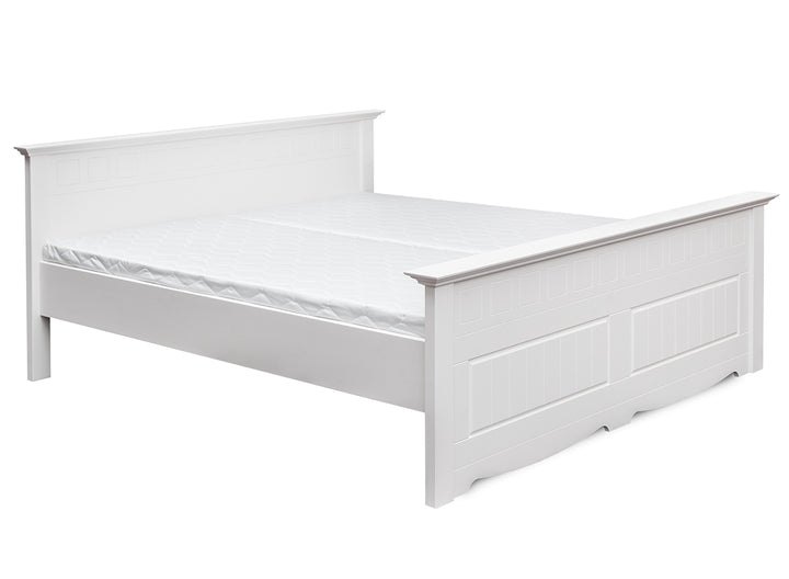 Bologna Elegante Massivholz Kieferbett 90-180cm | Farbe weiß
