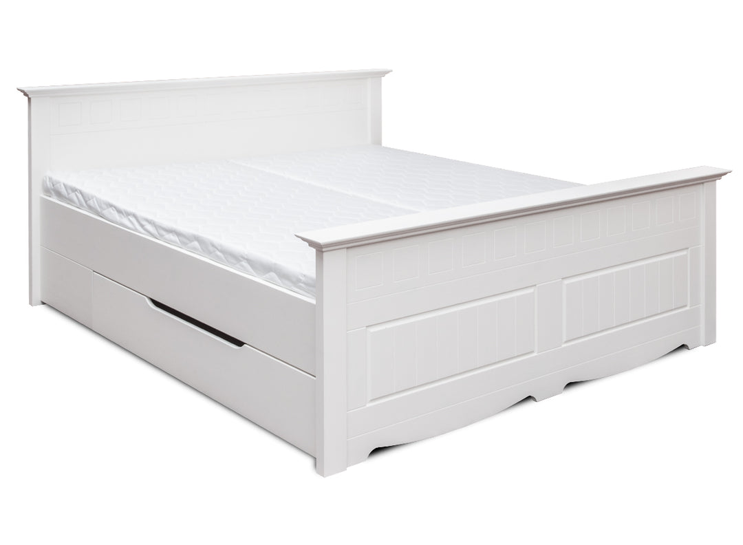 Bologna Elegant solid wood pine bed 90-180cm | color white