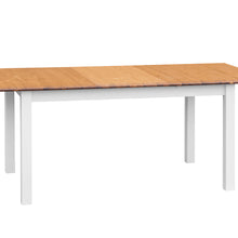 Bologna Elegante Massivholz Kiefer Esstisch ausziehbar 150/197cm | Farbe Weiß - Eiche