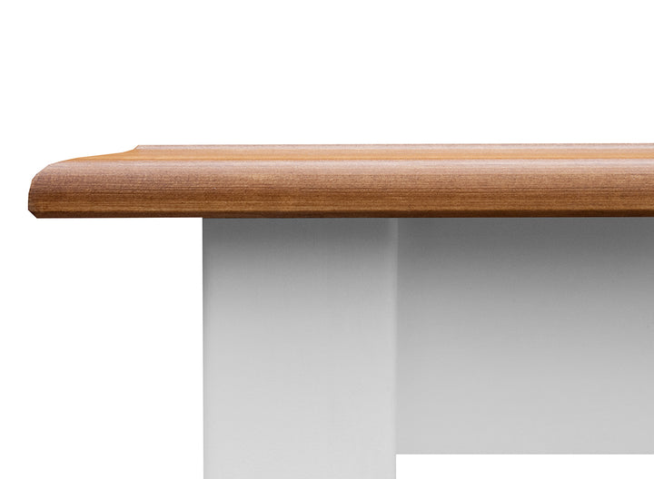 Bologna Elegant solid wood pine extendable dining table 150/197cm | Color white - oak