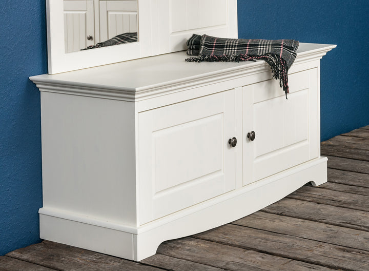 Bologna Elegant Solid Wood Pine Chest of Drawers Shoe Cabinet 2.0 | color white