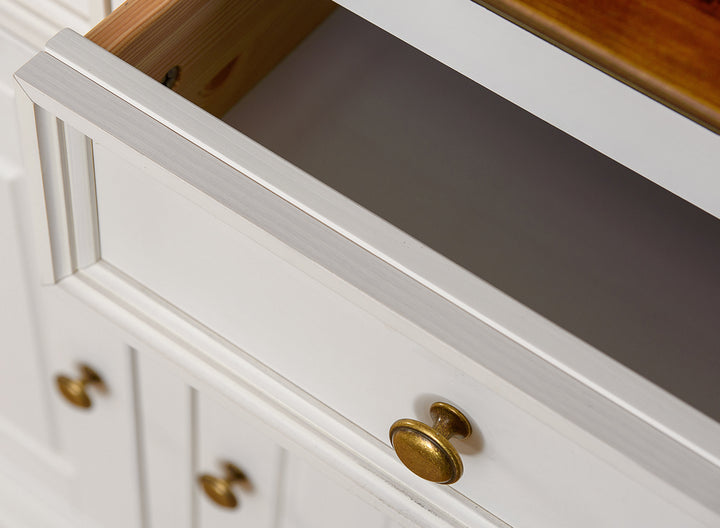 Bologna Elegant solid wood pine chest of drawers 4.3 | Color white - oak