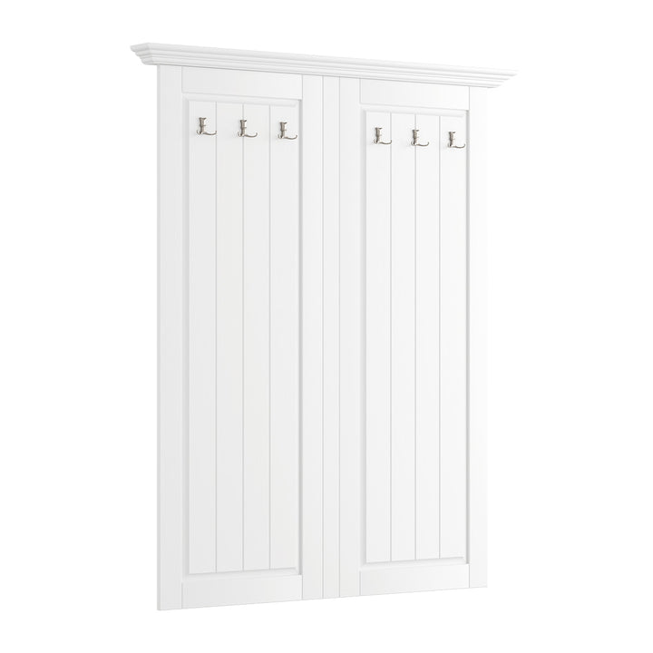 Bologna Elegante Massivholz Kiefer Garderobe Doppel | Farbe weiß