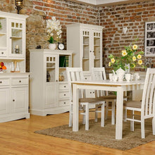 Bologna Elegant Solid Wood Pine Dresser Top 3 Doors | color white