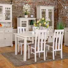 Bologna Elegant solid wood pine extendable dining table 150/197cm | color white