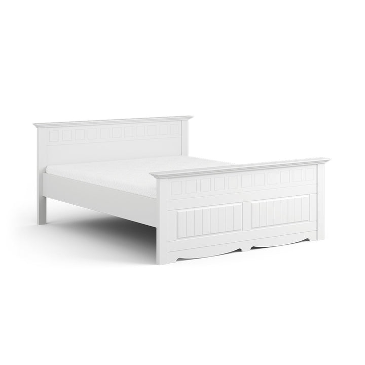 Bologna Elegante Massivholz Kieferbett 90-180cm | Farbe weiß