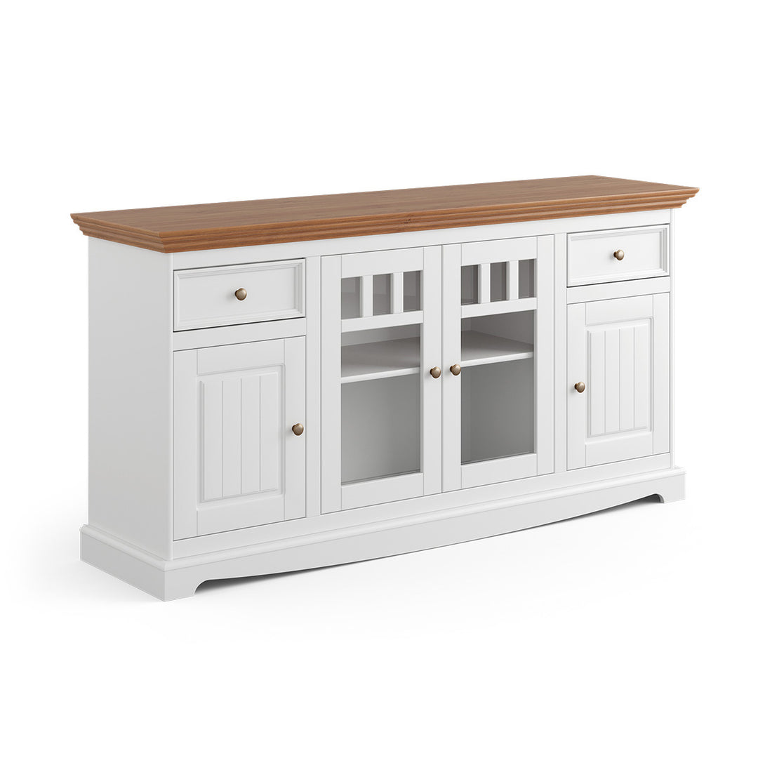 Bologna Elegant Solid Wood Pine Chest of Drawers 4D | Color white - oak
