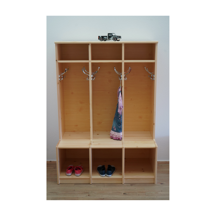 Eva Kinder Garderobe | 100% Bio Kiefer Massivholz