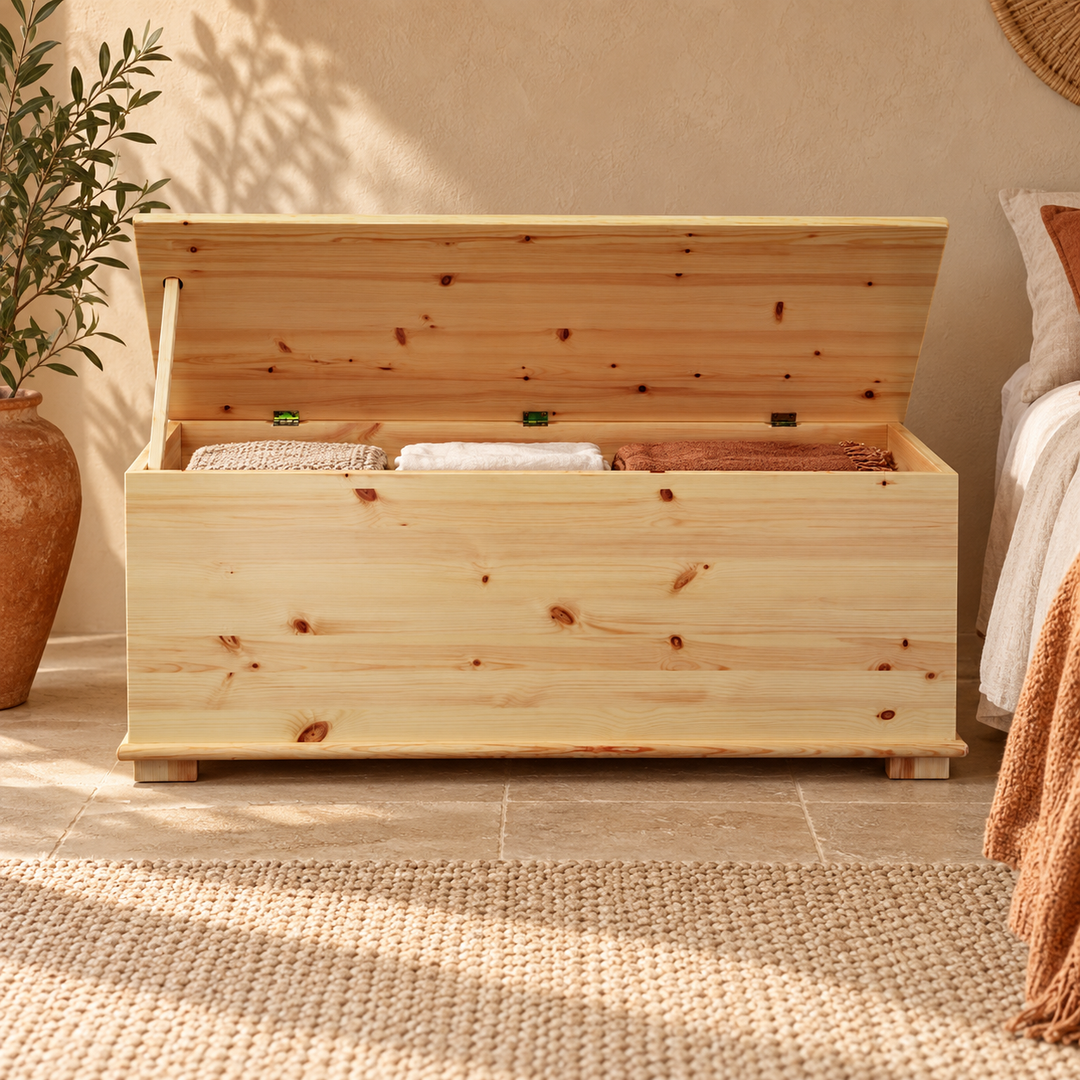 kiefer_massivholz_Vanessa Wäscheschrank Kiefer Massivholz - Wäschebox Kommode aus Holz – Natur